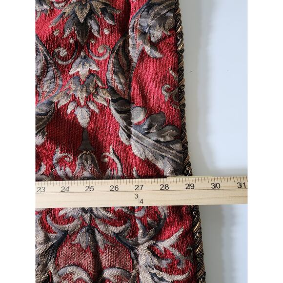 SPRINGS Red Gold Thick Rope Trim Woven Embroidered STANDARD Pillow Sham Set of 2 - Picture 10 of 11